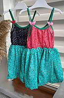 Розпродаж Платье для девочки на лето хлопок украина 110 червоний верх 86-92 або 92-98