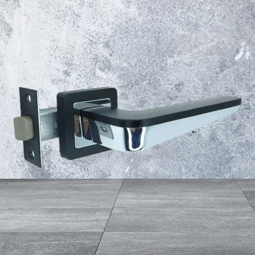 Комплект 6 Ручка на квадратній розетці TRION ЦАМ INGMA74 Black/CP