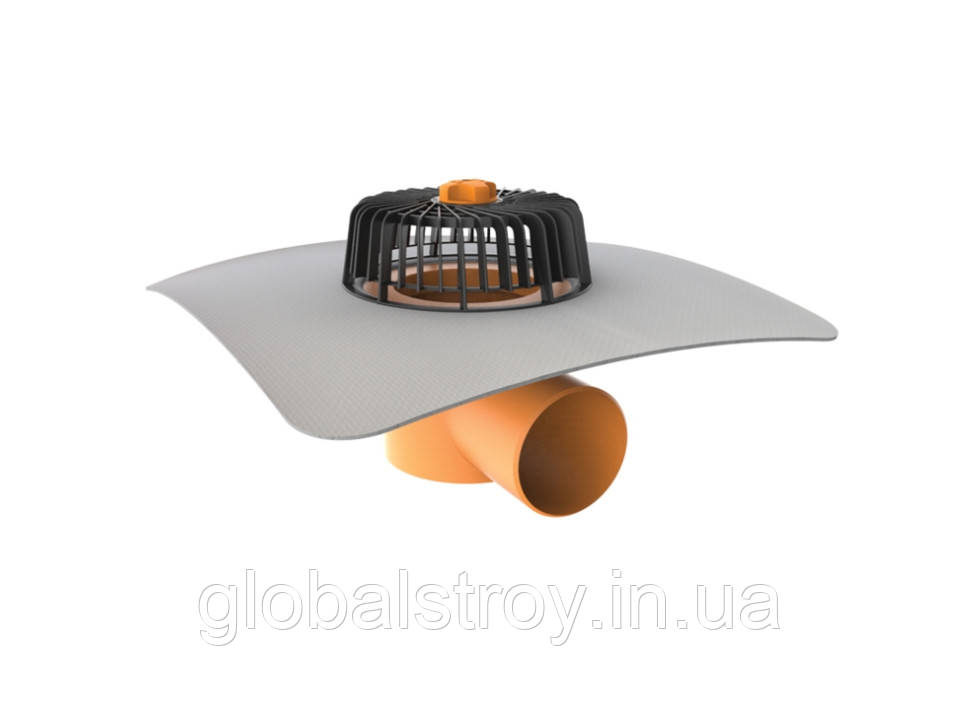 Лійка покрівельна ПВХ горизонтальна з фартухом TOPWET TW 110 pvc V DN100