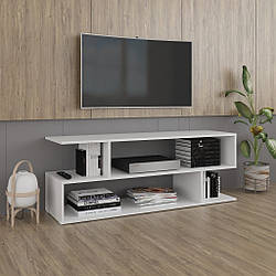 Сучасна тумба під ТВ шириною 140 см Стелажі для телевізорів із ламінованого ДСП із 4 відкритими полицями