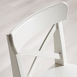 INGOLF Барний стілець зі спинкою, білий,74 см 001.217.66, фото 4