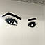 Вінілова наклейка на стіну Виразний погляд (люди очі брови для салону краси) матова 1250х450 мм, фото 3