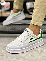 Мужские кроссовки Lacoste (белые) модные удобные кеды для повседневной носки 824TR Лакоста (Лакост) тренд
