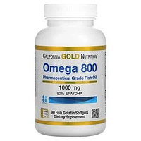 Омега жирные кислоты, Omega 800, California Gold Nutrition, 90 капсул, 1000 мг