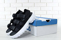 Женские сандалии Fila Sandal Black White (черно-белые) модные повседневные босоножки АРТ 11556 для девушек