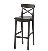INGOLF Барний стілець зі спинкою, коричнево-чорний,74 см 902.485.15
