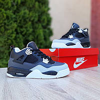 Мужские кроссовки Nike Air Jordan 4 (чёрные с серым) повседневные кроссы в спортивном стиле О10987 top