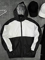 Комплект ветровка+штаны мужской демисезонный (черный с белым) vbh3 модная короткая куртка со штанами для парня