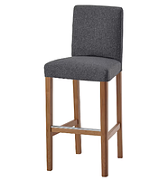 BERGMUND Барний стілець зі спинкою, імітація дуб/гуннаред середньо сірий,75 см 793.846.70