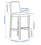 BERGMUND Барний стілець зі спинкою, імітація дуб/гуннаред середньо сірий,75 см 793.846.70, фото 2