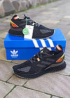 Мужские кроссовки Adidas X90004D (чёрные с оранжевым) качественные спортивные деми кроссы PD7306 vkross