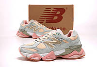 Женские кроссовки New Balance 9060 (серые с розовым) модные красивые спортивные деми кроссы К14295 тренд