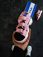 Женские сандалии Fila Sandal Pink (розовые) модные красивые повседневные босоножки F009 для девушек top