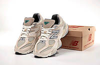 Женские кроссовки New Balance 9060 (бежевые с серым) рефлективные весенние спорт кроссы К14237 39 cross