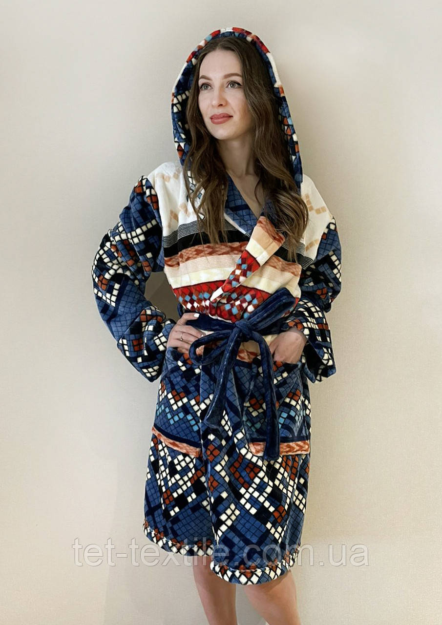 Халат з мікрофібри Велсофт, розмір М 46-48 /довжина 100 см.