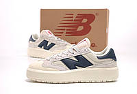 Женские кроссовки New Balance CT302 (серые с бежевым и синим) трендовые повседневные кеды К14296 cross