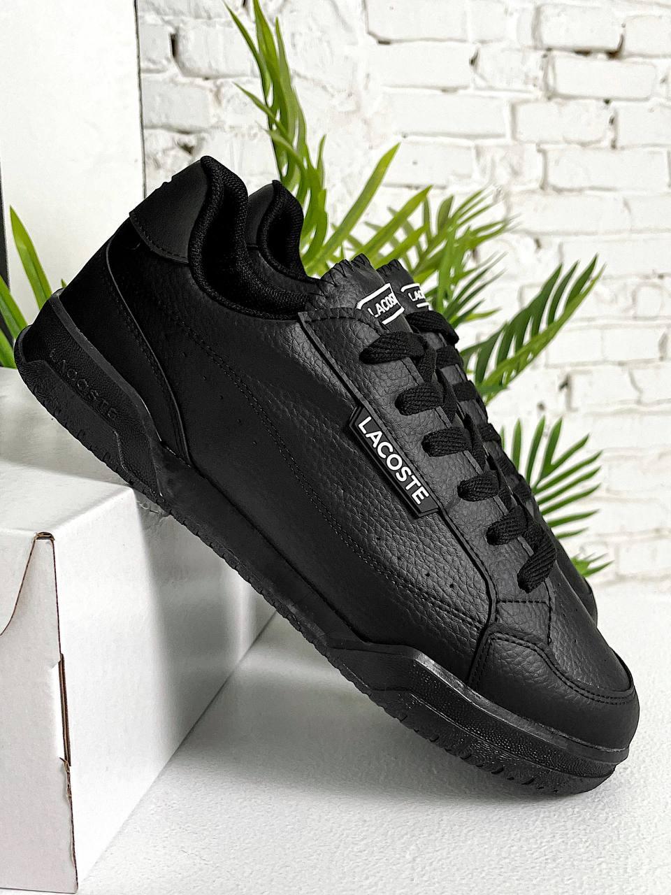 Розмір 40 Чоловічі кросівки Lacoste Black (чорні) стильні зручні повсякденні кроси LC020 top, фото 1