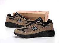 Мужские кроссовки New Balance 993 (коричневые с чёрным) рефлективные весенние спорт кроссы К14337 vkross