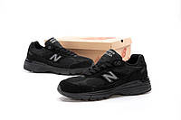 Мужские кроссовки New Balance 993 (чёрные) повседневные спорт кроссы с с рефлективными вставками К14341 vkross