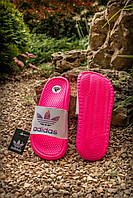 Женские шлепанцы Adidas (розовые) яркие красивые модные летние тапки-шлепки J3445 38 house