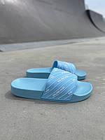 Женские шлепанцы Balenciaga Slides Small Logo Blue (голубые) мягкие удобные модные шлепки L0442 37 house