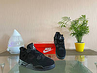 Мужские кроссовки Nike Air Jordan Retro 4 (чёрные) крутые стильные универсальные кроссы D364 Найк Аир Джордан
