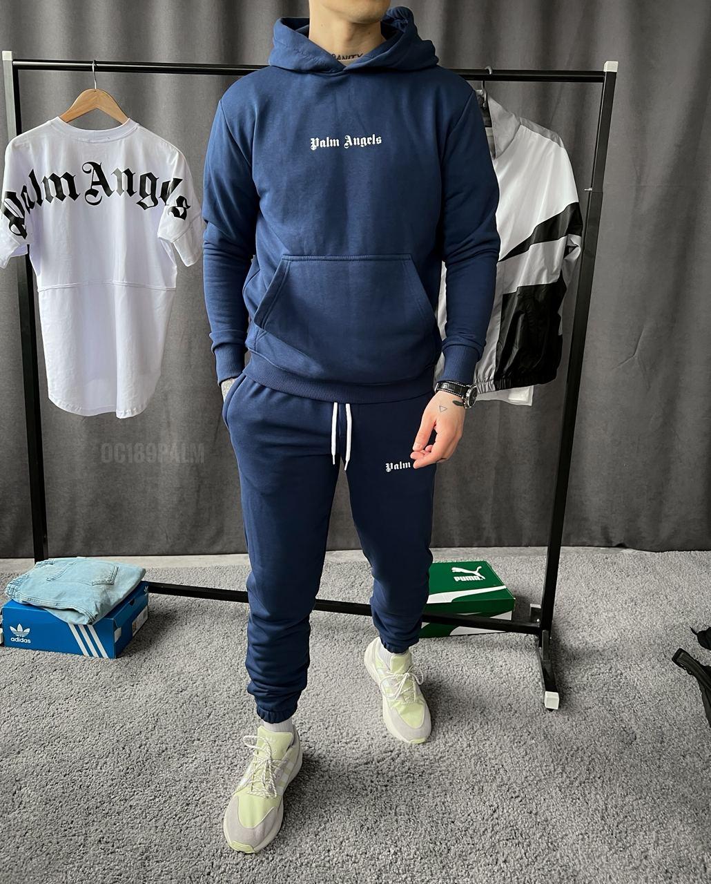 Чоловічий костюм штани та худі Palm Angel (синій) ос189palm молодіжний спортивний весняний комплект для хлопців top, фото 1
