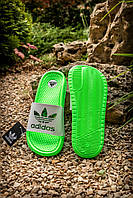 Женские шлепанцы Adidas (салатовые/зелёные) удобные качественные повседневные тапочки-шлепки J3446 37 vkross