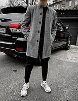 Мужское пальто классическое демисезонное (серое) splt14 стильное представительное кашемировое для парней M top