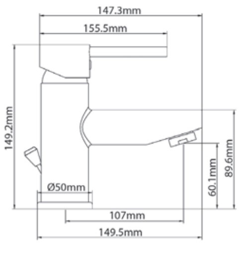 Смеситель для раковины, литой на шпильке HF Ø35 ТМ AQUATICA, фото 9