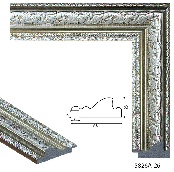 пластикова рама Срібляста з патиною срібла пластикова рама Срібляста з патиною срібла