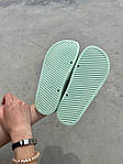 Жіночі шльопанці Balenciaga Slides Small Logo Mint Green (м'ятні) модні красиві відкриті шльопанці L0441 top, фото 7