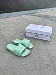 Жіночі шльопанці Balenciaga Slides Small Logo Mint Green (м'ятні) модні красиві відкриті шльопанці L0441 top, фото 9