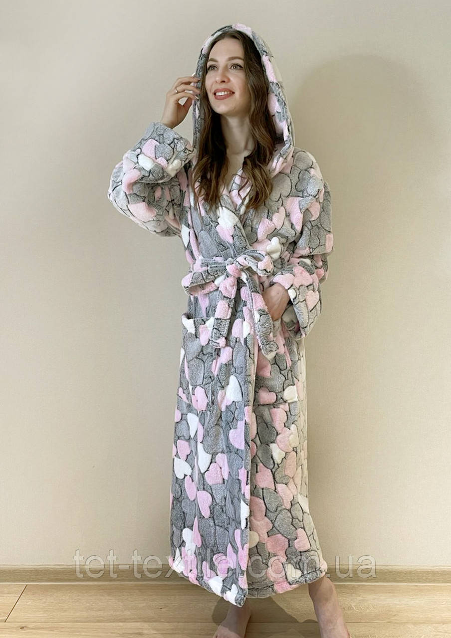 Халат з мікрофібри Велсофт, розмір XL 54-56 / довжина 100 см.