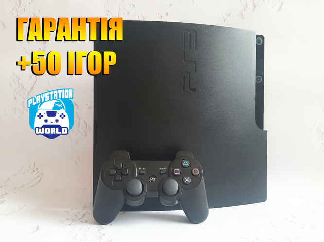Купить PlayStation 3 Slim на 500 Gb (+ 50 ігор) Один джойстик, Гарантія ...
