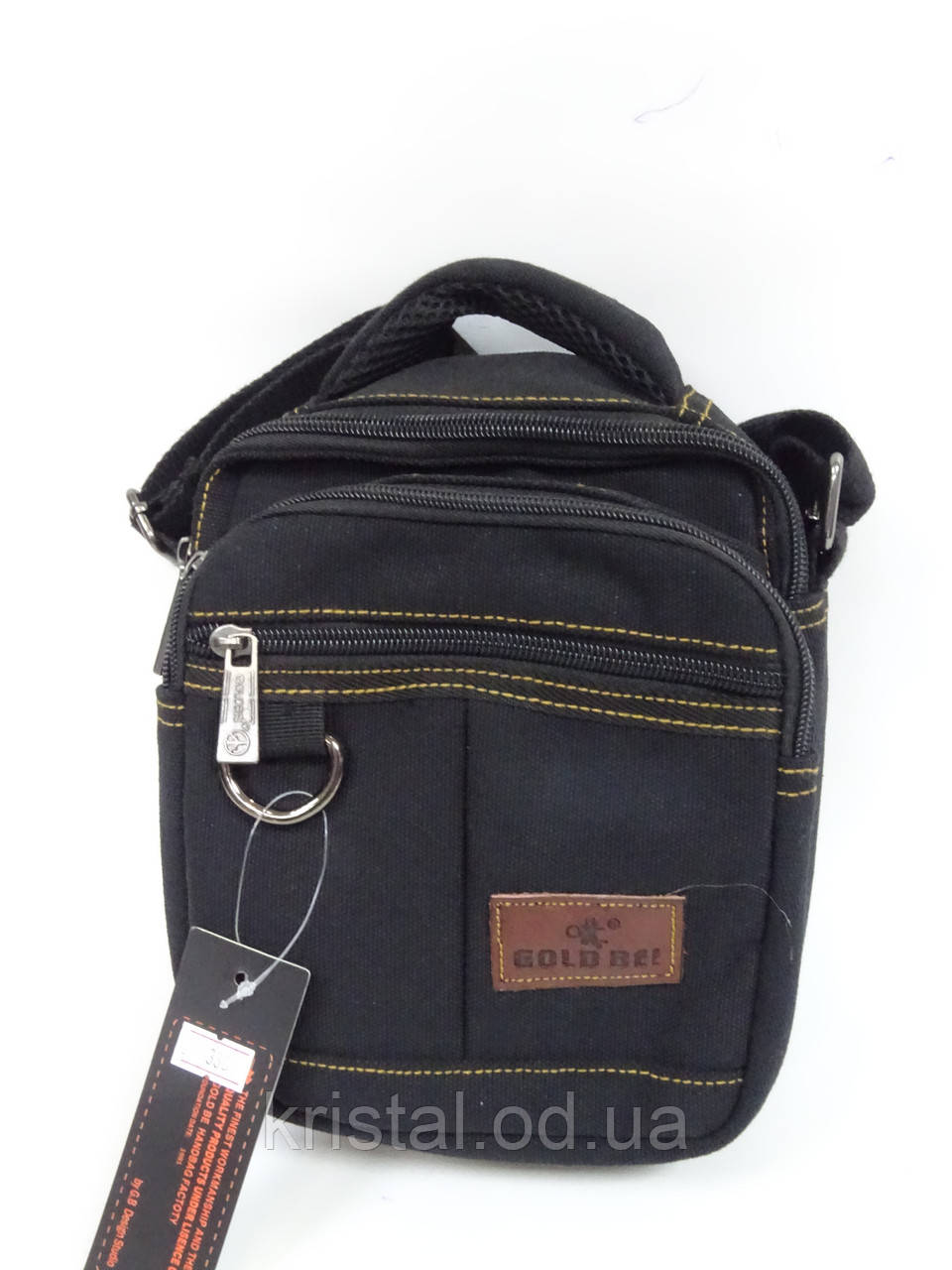 Чоловіча текстильна сумка на плече гуртом 16*20 см. серії "Goldbe" No17811, фото 1