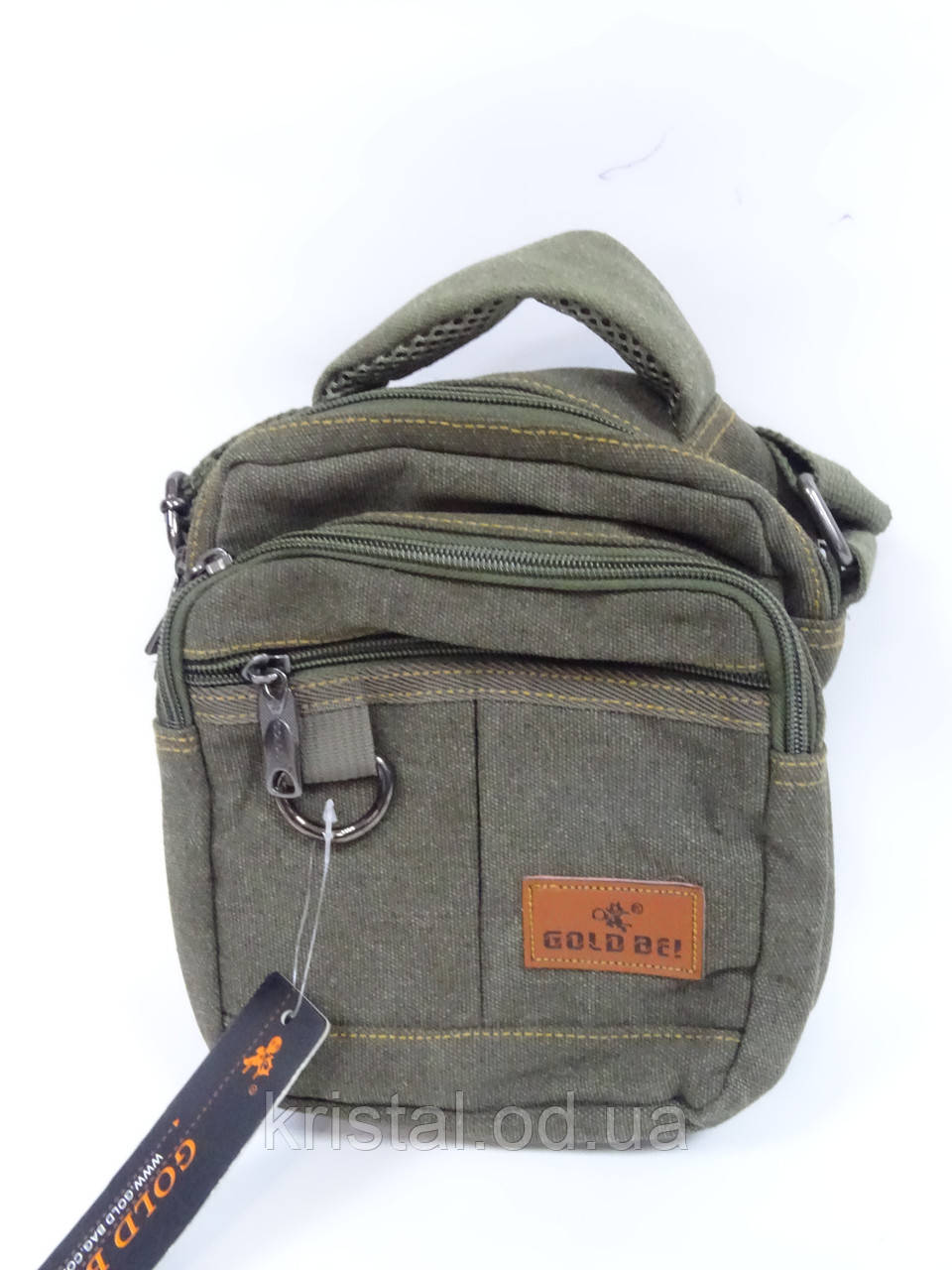 Чоловіча текстильна сумка на плече гуртом 16*20 см. серії "Goldbe" No17813, фото 1