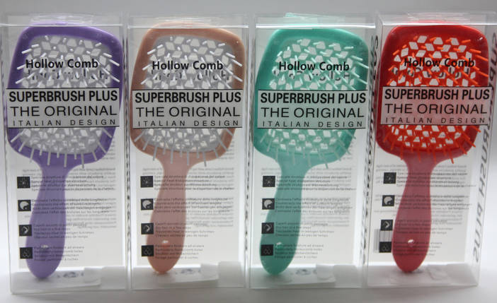 Антистатична масажна гребінець для розплутування волосся "SuperBrash Plus" Color, фото 3