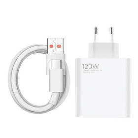 Мережевий зарядний пристрій 120W швидке заряджання кабель 1,5м тип C оригінал Xiaomi