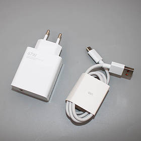 Мережевий зарядний пристрій 67W кабель 1м тип С 6A швидке заряджання Xiaomi