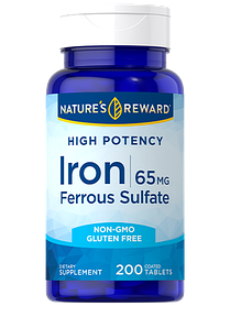 Залізо Nature's Reward Iron Ferrous Sulfate 65 мг 200 таб.