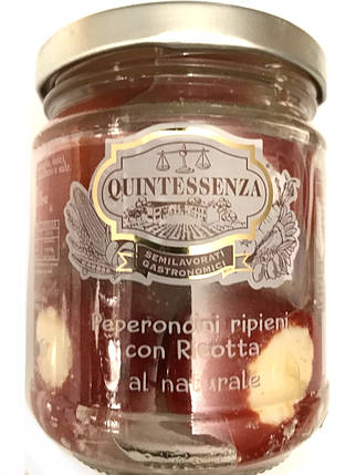 Фаршований перчик QINTESSENZA з рикоттою в розсолі 180 г, фото 1