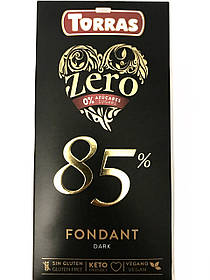 Torras Zero Fondant 100 г Шоколад чорний без цукру 85%