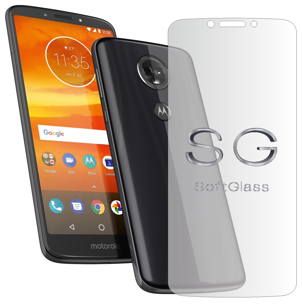 М'яке скло для Motorola E5 Plus (XT1924-1) на екран поліуретанове SoftGlass, фото 1