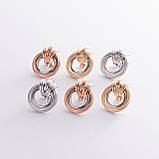 Золоті сережки "Кільця" с03181, фото 6
