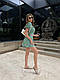 Жіночий стильний костюм топ та спідниця-шорти 42-46 (onesize) ролекс жатка, фото 6