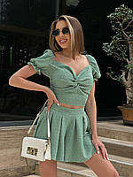 Женский стильный костюм топ и юбка-шорты 42-46 (onesize) ролекс жатка