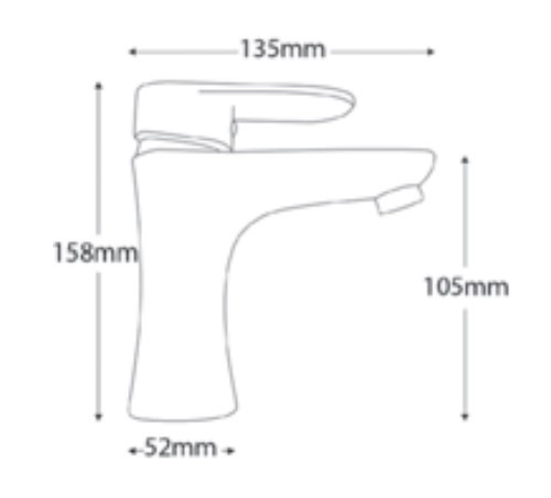 Смеситель для раковины, литой на шпильке AQUATICA (Ø40 мм), фото 2