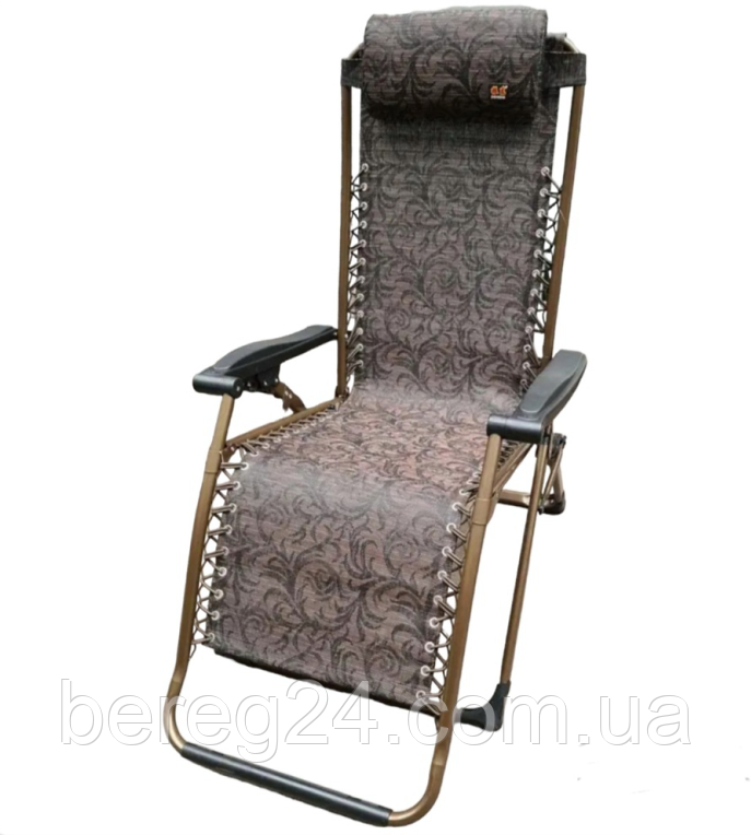 Крісло шезлонг до 170 кг для відпочинку на природі розкладний 9008-3