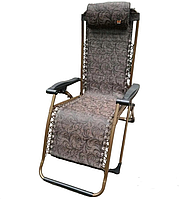 Кресло шезлонг до 170 кг для отдыха на природе раскладной 9008-3